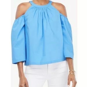 Ann Taylor Poplin Structured Halter